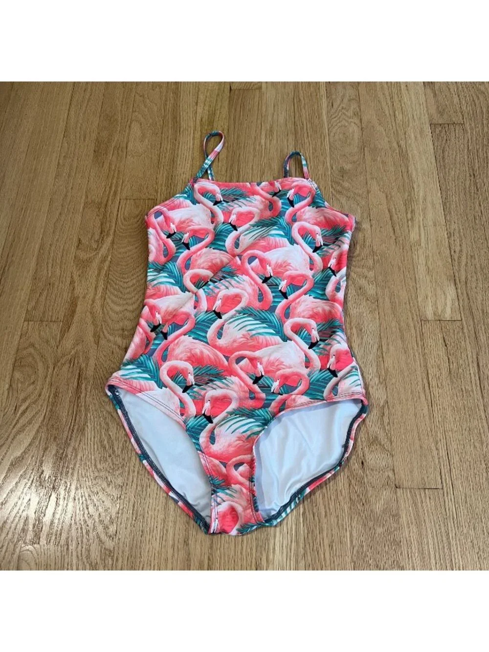 Old Navy Pink Flamingo One Piece Swimsuit Girl's Size XL 14/16